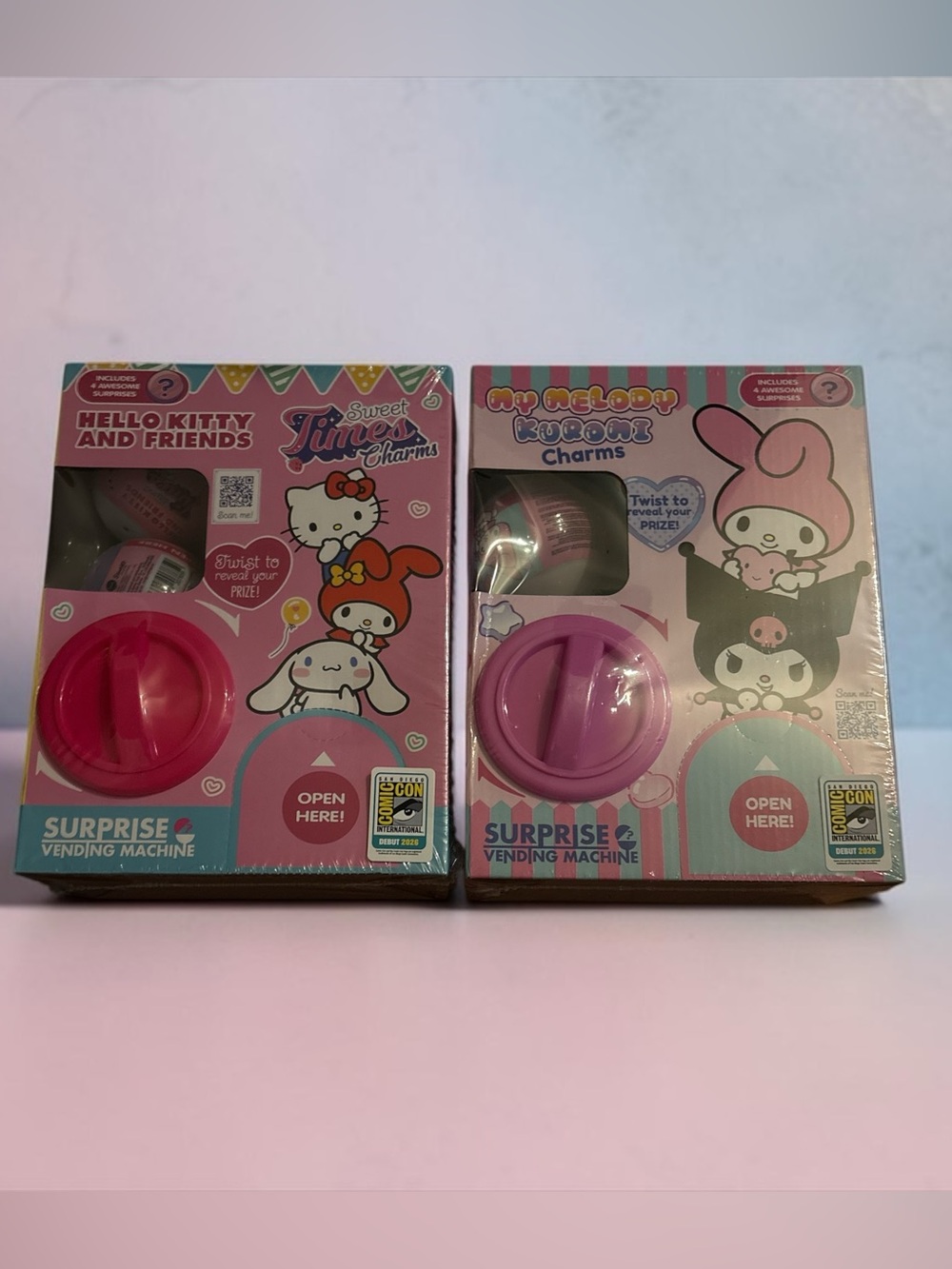 Rare Comic-con My Melody Kuromi Charms Vending Machine or Hello Kitty and Friend